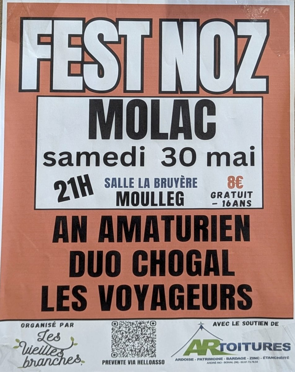 Affiche du Fest-Noz organisé à Molac le 30 mai 2026 à la salle La Bruyère