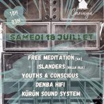 Affiche de Care In Dub à Malansac le 18 juillet 2026 avec Free Meditation, Islanders, Youths & Conscious, Denba Hifi et Kürün Sound System.