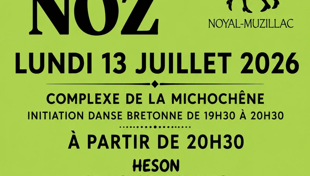 Affiche du fest-noz à Noyal-Muzillac le 13 juillet 2026