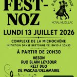Affiche du fest-noz à Noyal-Muzillac le 13 juillet 2026